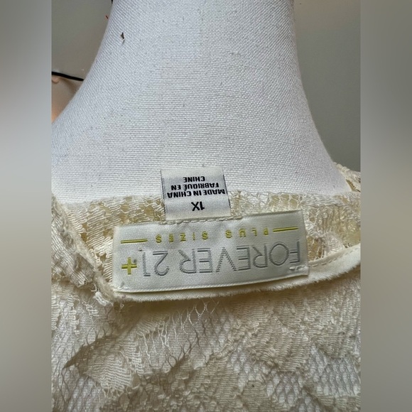 Elegant Sheer Cream Lace Dress by Forever 21 - Picture 5 of 5